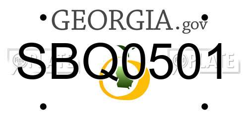 SBQ0501 Georgia License Plate