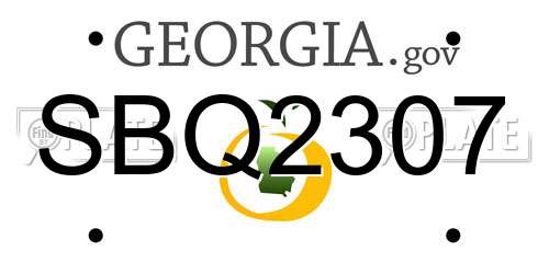 SBQ2307 Georgia License Plate