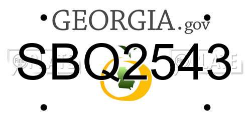 SBQ2543 Georgia License Plate