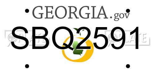 SBQ2591 Georgia License Plate