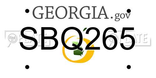 SBQ265 Georgia License Plate