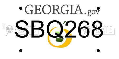 SBQ268 Georgia License Plate
