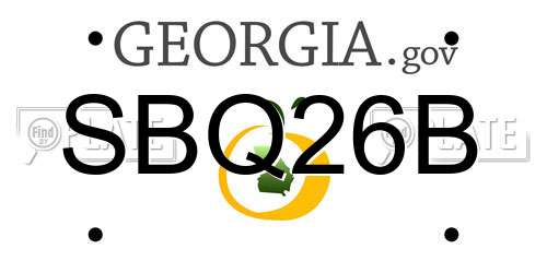 SBQ26B Georgia License Plate