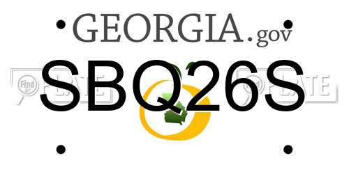 SBQ26S Georgia License Plate