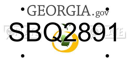 SBQ2891 Georgia License Plate