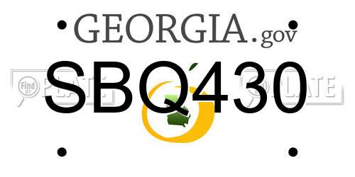 SBQ430 Georgia License Plate
