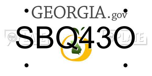 SBQ43O Georgia License Plate
