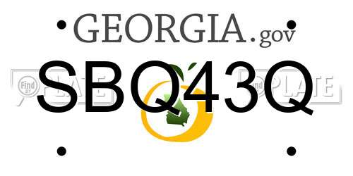 SBQ43Q Georgia License Plate