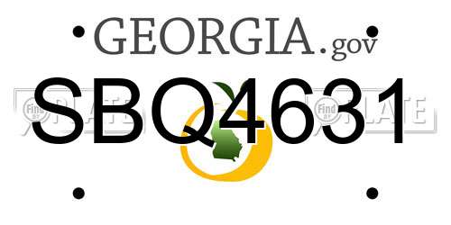 SBQ4631 Georgia License Plate
