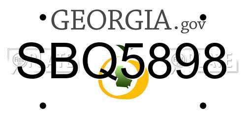 SBQ5898 Georgia License Plate