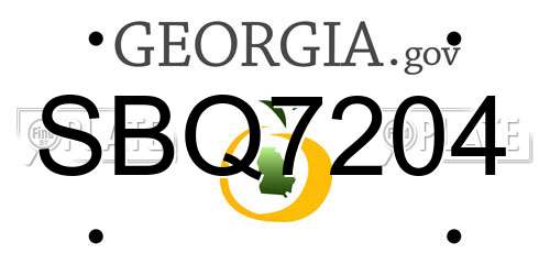 SBQ7204 Georgia License Plate