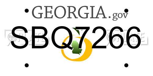 SBQ7266 Georgia License Plate