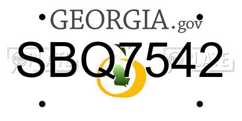 SBQ7542 Georgia License Plate