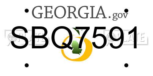 SBQ7591 Georgia License Plate