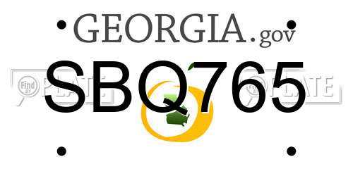 SBQ765 Georgia License Plate