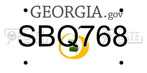SBQ768 Georgia License Plate