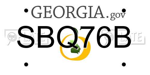 SBQ76B Georgia License Plate