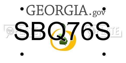 SBQ76S Georgia License Plate