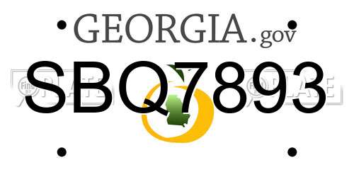 SBQ7893 Georgia License Plate