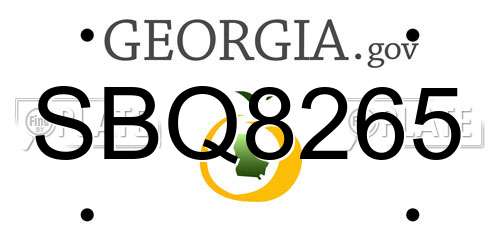 SBQ8265 Georgia License Plate