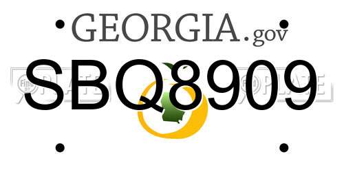 SBQ8909 Georgia License Plate