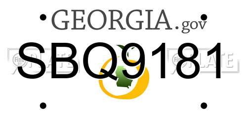 SBQ9181 Georgia License Plate