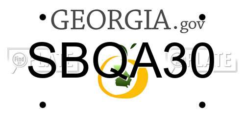 SBQA30 Georgia License Plate