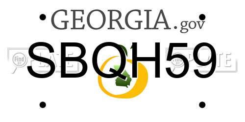 SBQH59 Georgia License Plate