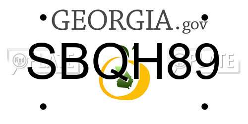 SBQH89 Georgia License Plate