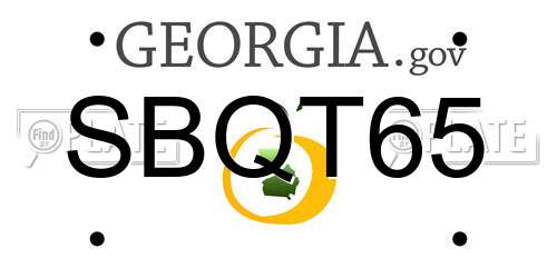 SBQT65 Georgia License Plate