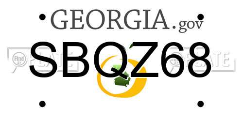 SBQZ68 Georgia License Plate