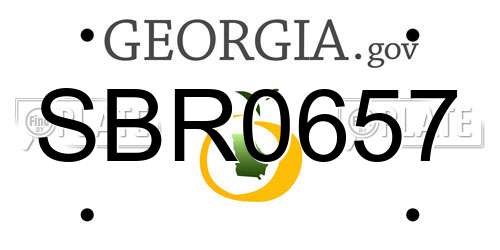 SBR0657 Georgia License Plate