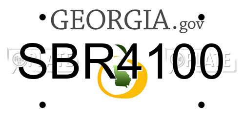 SBR4100 Georgia License Plate