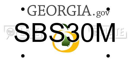 SBS30M Georgia License Plate