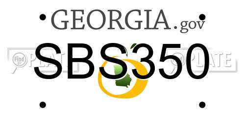 SBS350 Georgia License Plate