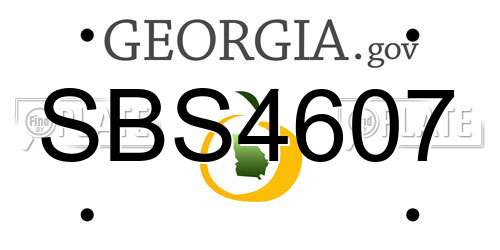 SBS4607 Georgia License Plate
