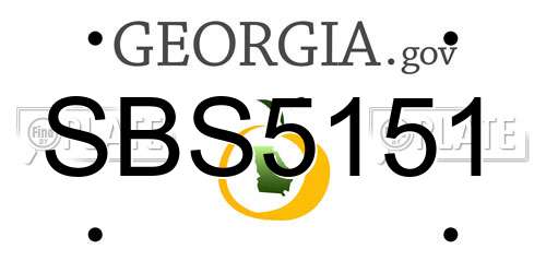 SBS5151 Georgia License Plate