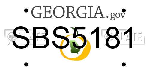 SBS5181 Georgia License Plate