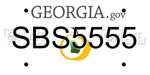 SBS5555 Georgia License Plate
