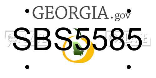 SBS5585 Georgia License Plate