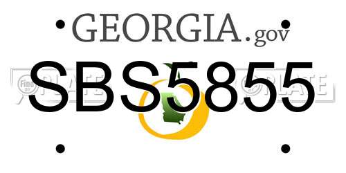 SBS5855 Georgia License Plate