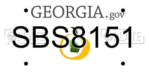 SBS8151 Georgia License Plate