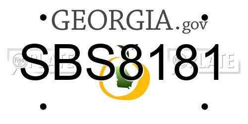 SBS8181 Georgia License Plate