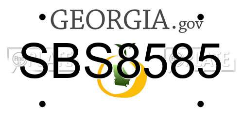 SBS8585 Georgia License Plate