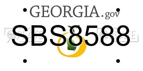 SBS8588 Georgia License Plate