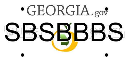 SBSBBBS Georgia License Plate