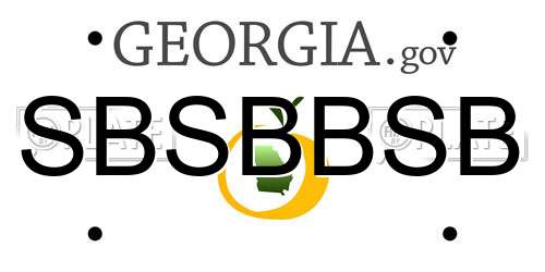 SBSBBSB Georgia License Plate