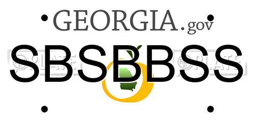 SBSBBSS Georgia License Plate