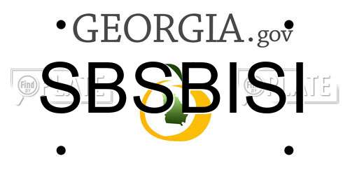 SBSBISI Georgia License Plate
