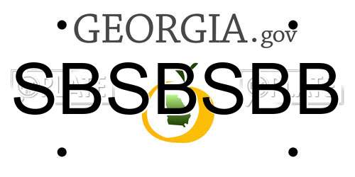 SBSBSBB Georgia License Plate